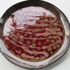 Red and Brown MCM Style Pizza Art Dish Tray
